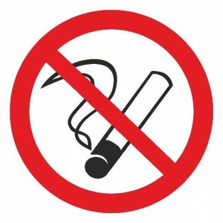Знак Забороняється палити d-150 с-к плiвка фото 0